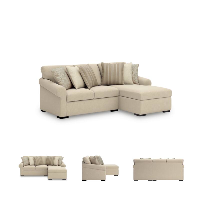 Signature Design by Ashley LadyMae Beige 2-Piece Sectional with Chaise - 102" W x 69" D x 40" H