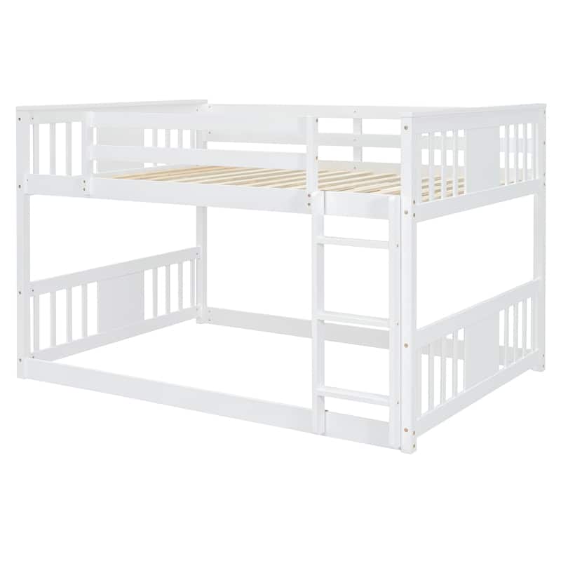 Roomfitters Full Over Full Bunk Bed with Ladder, Space-Saving Design for Two Sleepers, Functional Wood Frame