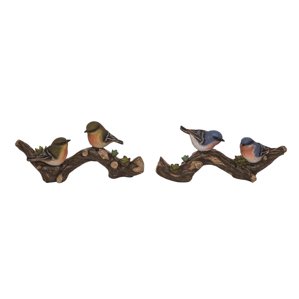 Transpac Resin Musical Birds Set of 2 Spring Home Decorations