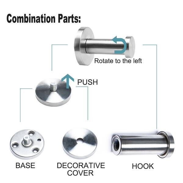 Shop 8pcs Wall Hooks Stainless Steel 55mm Hook Coat Towel Key Diy