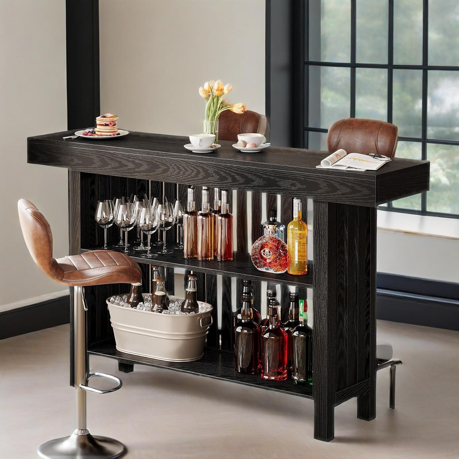 Modern-Black-MDF-Home-Bar-