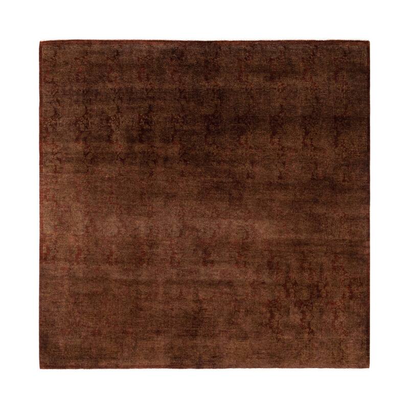 Overdyed One-of-a-Kind Hand-Knotted Area Rug - Orange - 8' 2" x 8' 2"