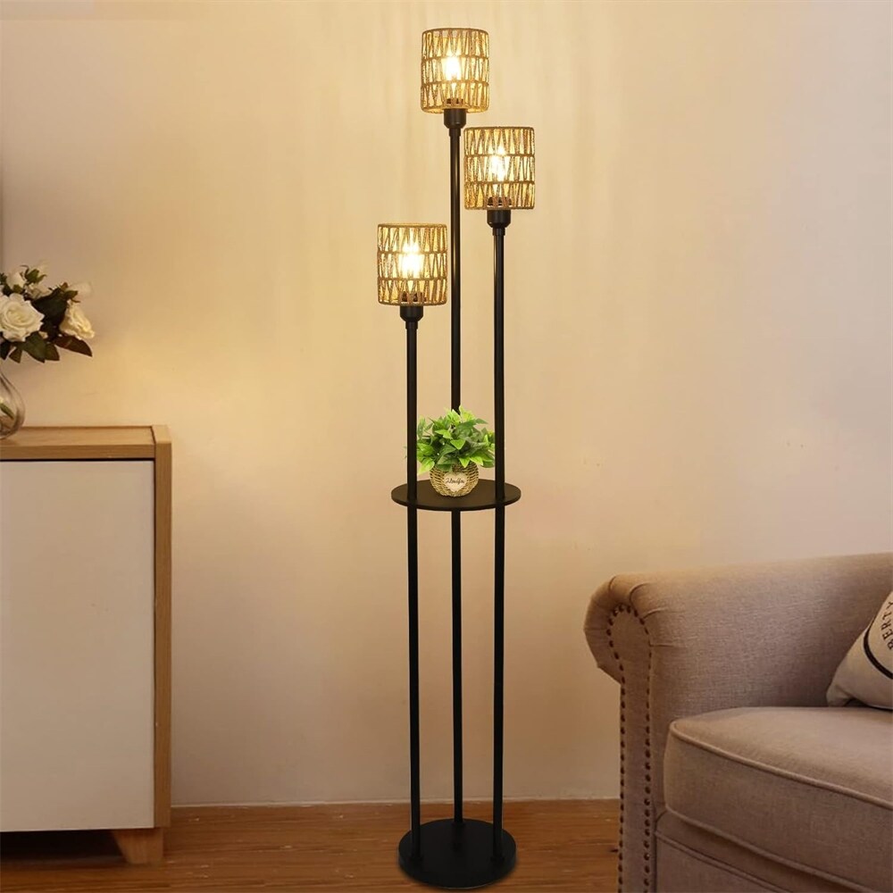 Gold floor lamp with shelves cheap