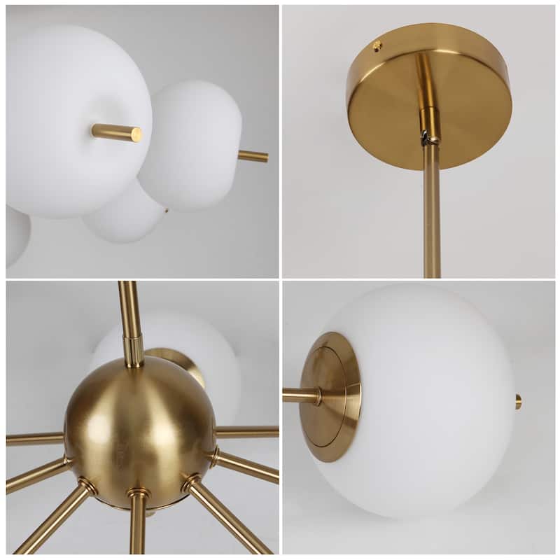 8-Light Black / Brass chandelier Bubble Chandelier - N/A