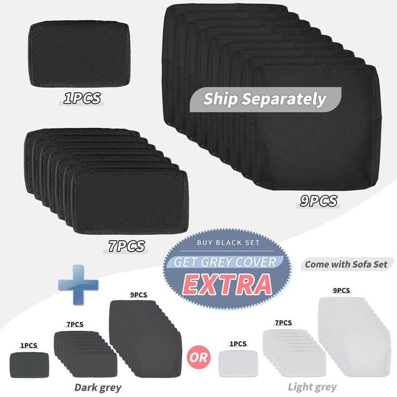 FINCATI 10-piece High Back Oversized Patio Furniture Conversation Set Outdoor Sectional Sofa with Fire Pit Table