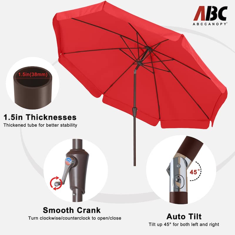 ABCCANOPY 10FT Outdoor Table Market Umbrella Tilt and Crank for Garden