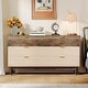 preview thumbnail 14 of 12, 55 Inches Dresser for Bedroom, Green Long Double Dresser Organizer Wood Cabinet