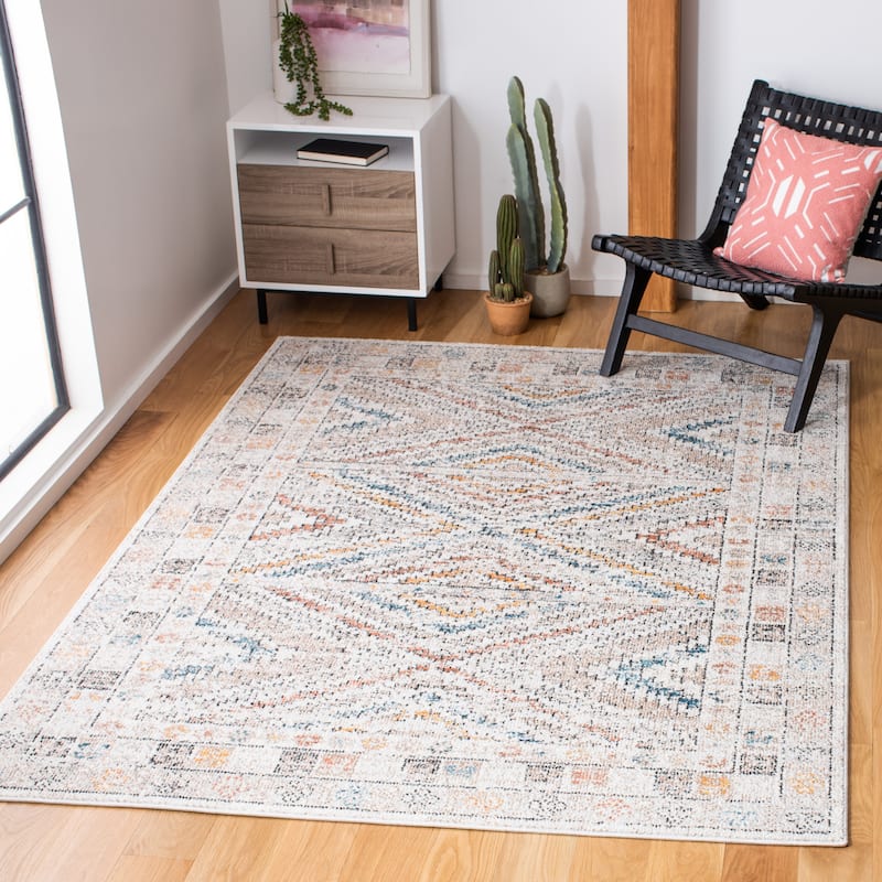 SAFAVIEH Crystal Zoiea Boho Tribal Rug - 5'5" x 7'7" - Ivory/Grey