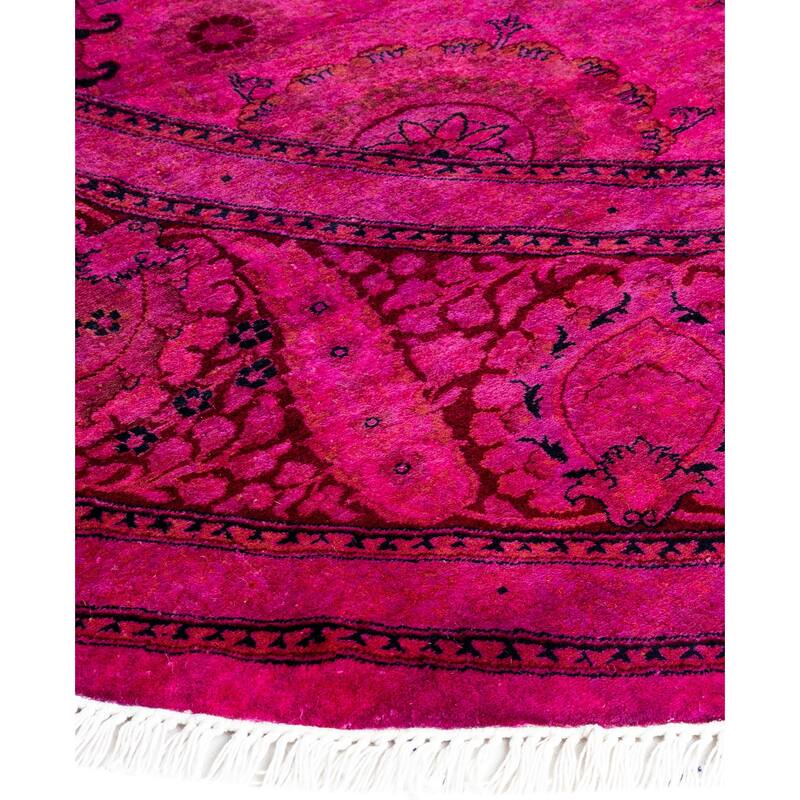 Overdyed One-of-a-Kind Hand-Knotted Area Rug - Pink - 8' 1" x 8' 1"