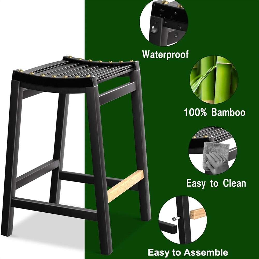 Bamboo counter 2025 stools with backs