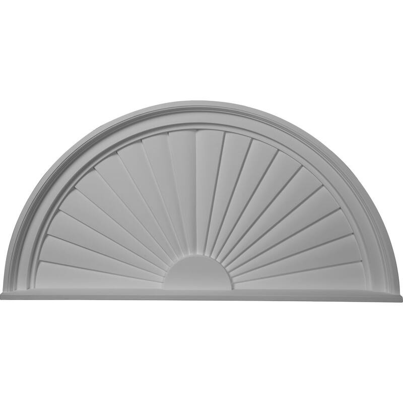 36"W x 18"H x 2"P Half Round Sunburst Pediment - 36"W x 18"H x 2"P