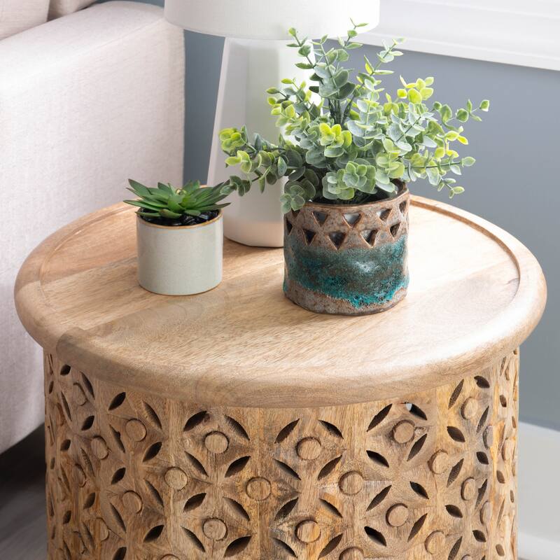 Linon Jennifer Boho Round Side Table