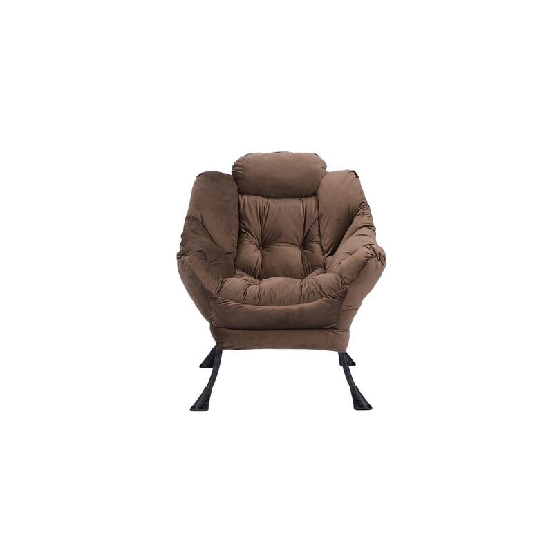 Accent Contemporary Lounge Chair, Single Steel Frame Sofa Chair with Armrests and A Side Pocket,with ottoman,with footrest