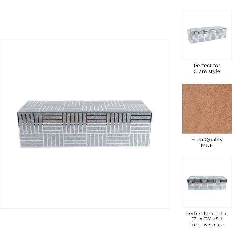 Contemporary Decorative Storage Box with Lid - 17" x 6" x 5"