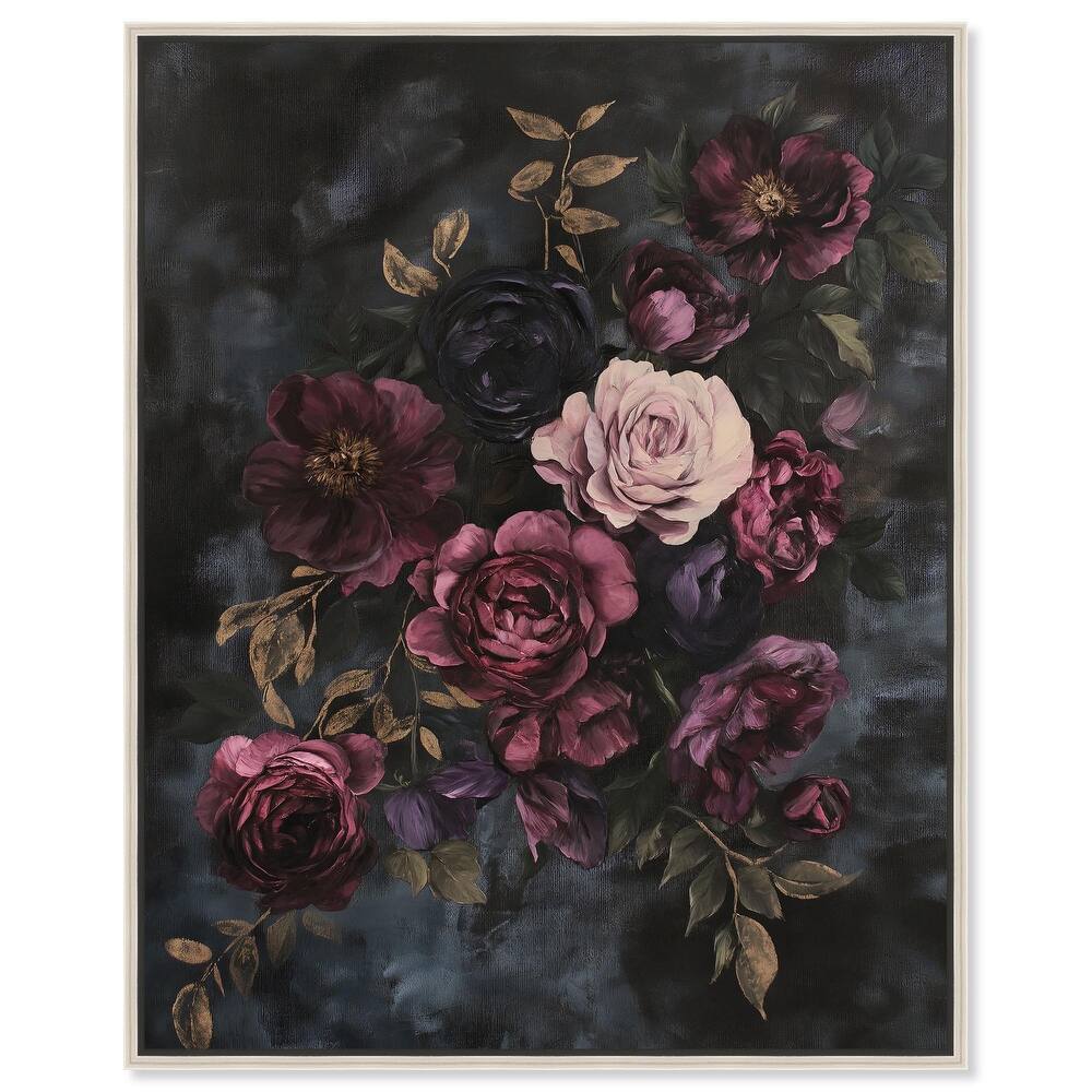 Vintage Dark Roses Canvas by Art Remedy