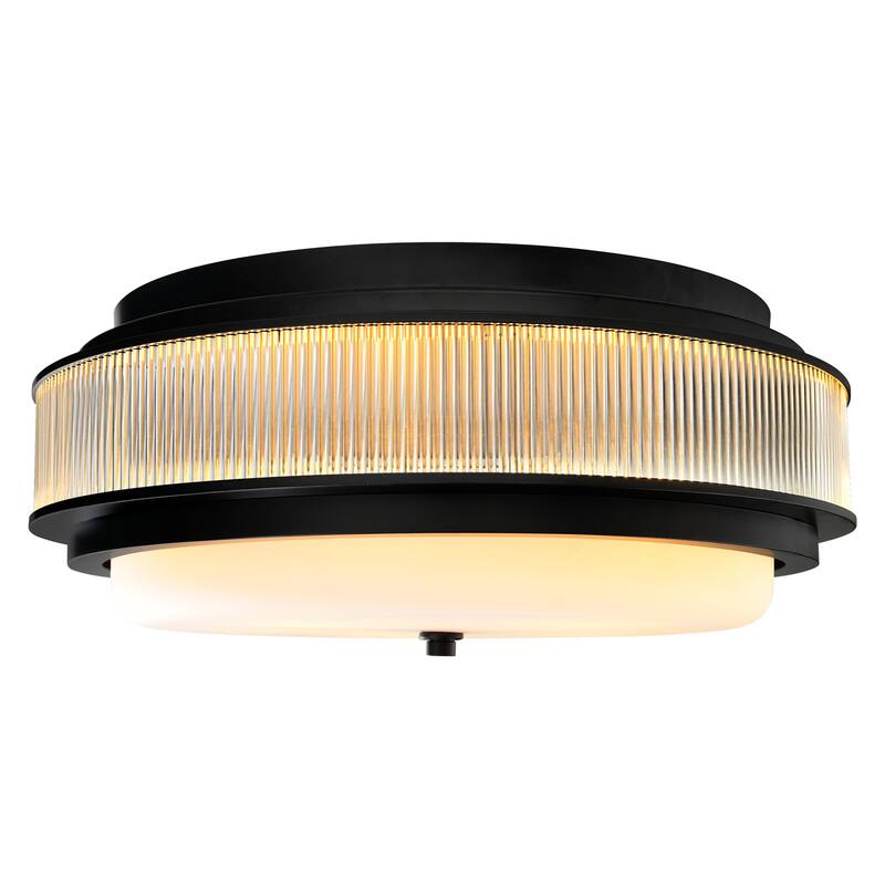 Valdivia 4 Light 18in Black Flush Mount - Black