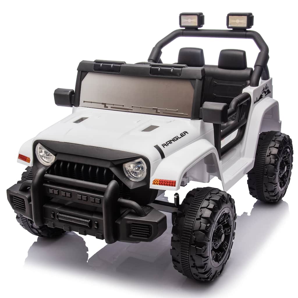 12V Kids Ride On Electric Car W/Parents Control,with headlights,steering wheel quick release,Slow start for Kids Aged 2-4.