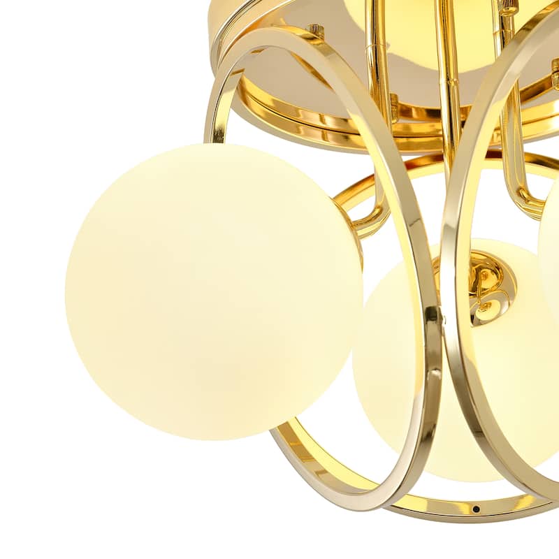3-light Glass Flush Mount Lights