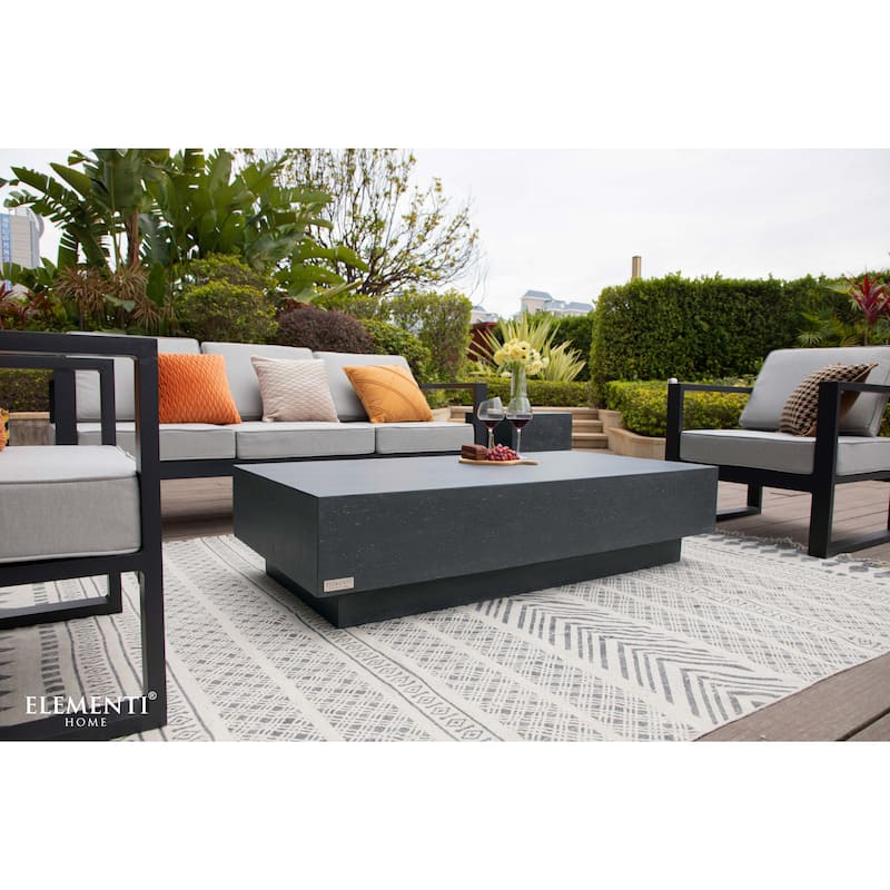 Elementi Home Tevere 60" Rectangular Concrete Coffee Table - 60 X 30 X 14