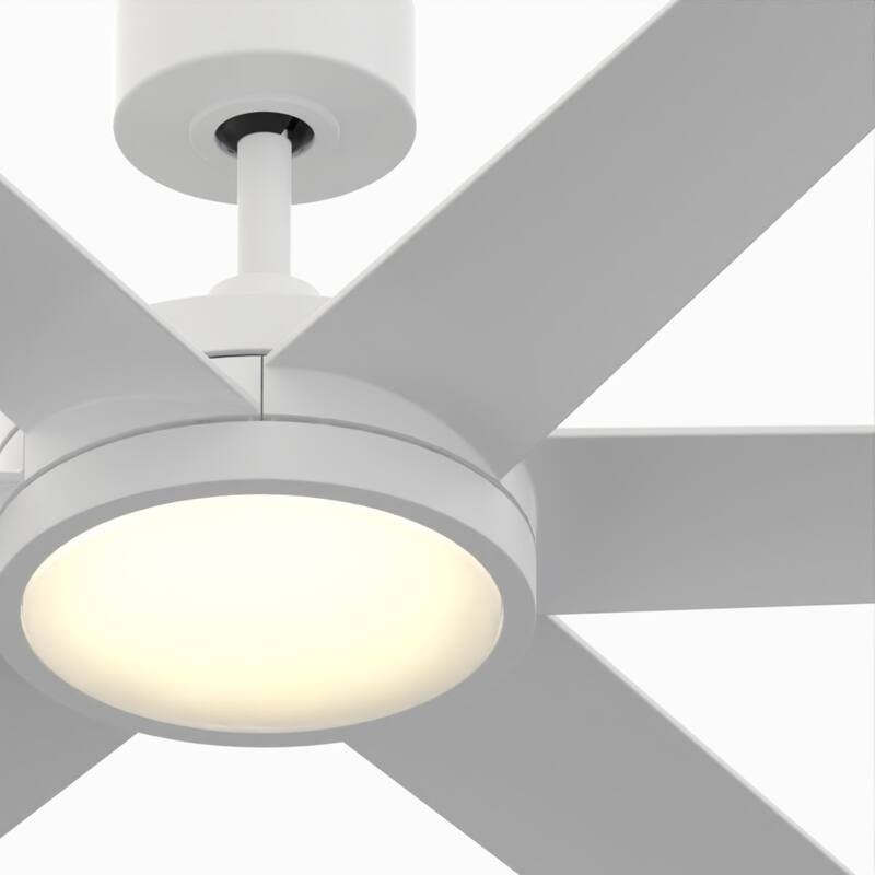 Brawn 64 inch Indoor/Outdoor Ceiling Fan with LED CCT Select Light Kit - Matte White