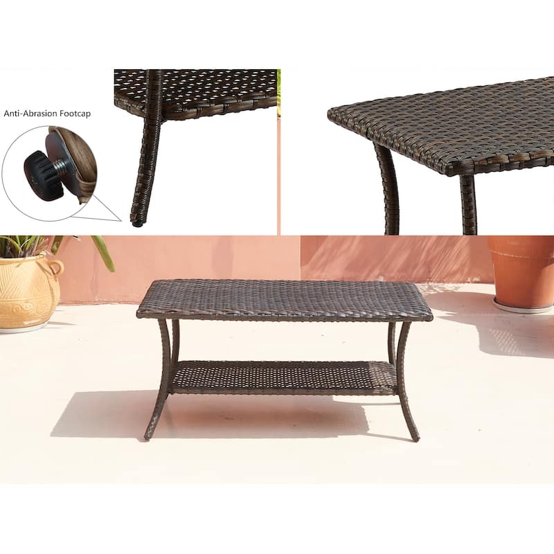 Outdoor Patio Furniture Coffee Table Rattan PE Wicker Table