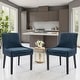 preview thumbnail 34 of 55, RENEWLINE Mid-Century Modern Corduroy Upholstered Dining Chairs with Solid Wood Legs Set of 2 - Blue