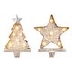 preview thumbnail 24 of 44, Glitzhome 7.5" H Christmas Silver LED Tree Star Gift Box Heavy Duty Stocking Holders Mantel Ornament 2PK (Tree&Star)