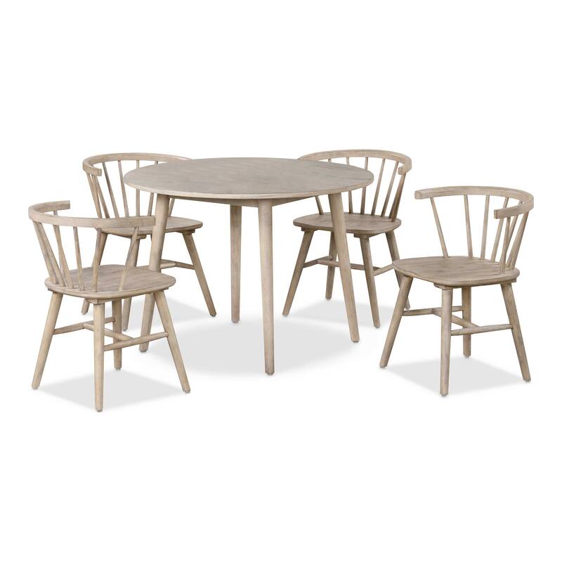 Furniture of America Galgary Mid-Century Modern 5-Piece Round Wooden Dining Table Set