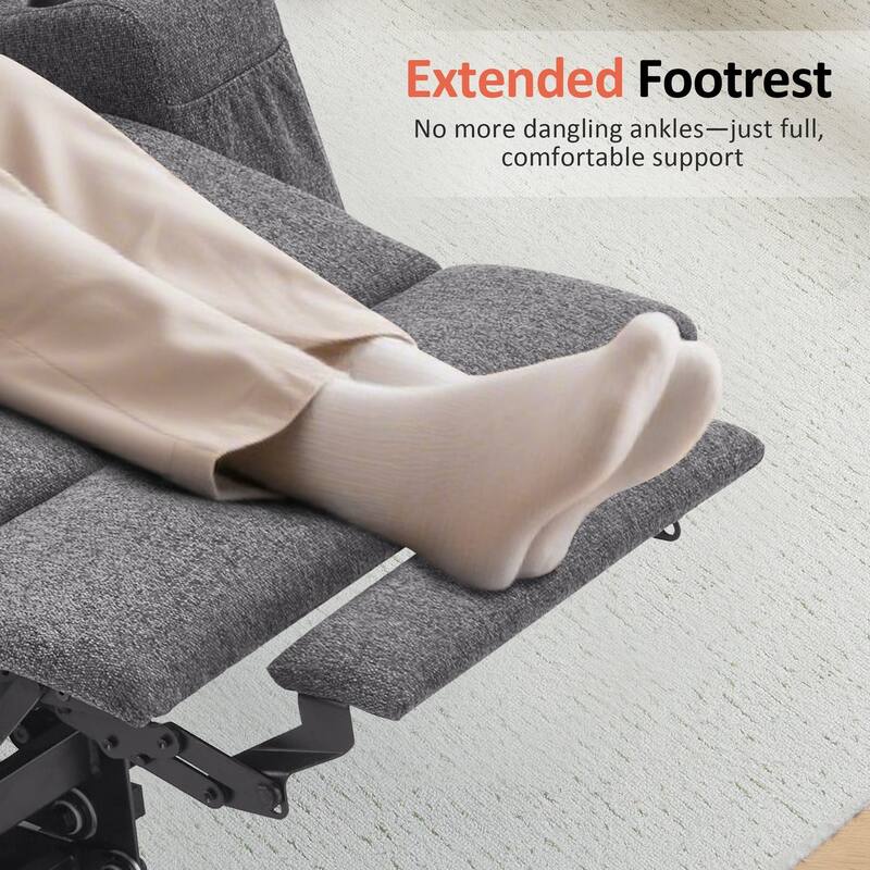 MCombo Small Power Lift Recliner Chair Sofa with Massage and Heat, 3 Positions and USB Ports Extended Footrest, Fabric 7141