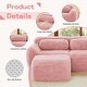preview thumbnail 3 of 9, FurnitureR 3-Seat Plush Modular Sofa with Movable Ottoman, No Assembly Lounge Couch, Pink