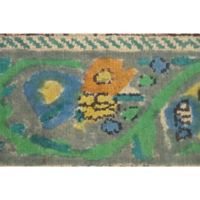 Hand Knotted Oriental 100% Wool Carpet Traditional Floral Oranges & Rust Tabriz Area Rug - 9' 2'' X 6' 3''