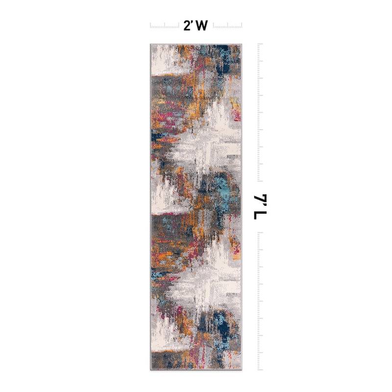 World Rug Gallery Bari Contemporary Abstract Art Area Rug