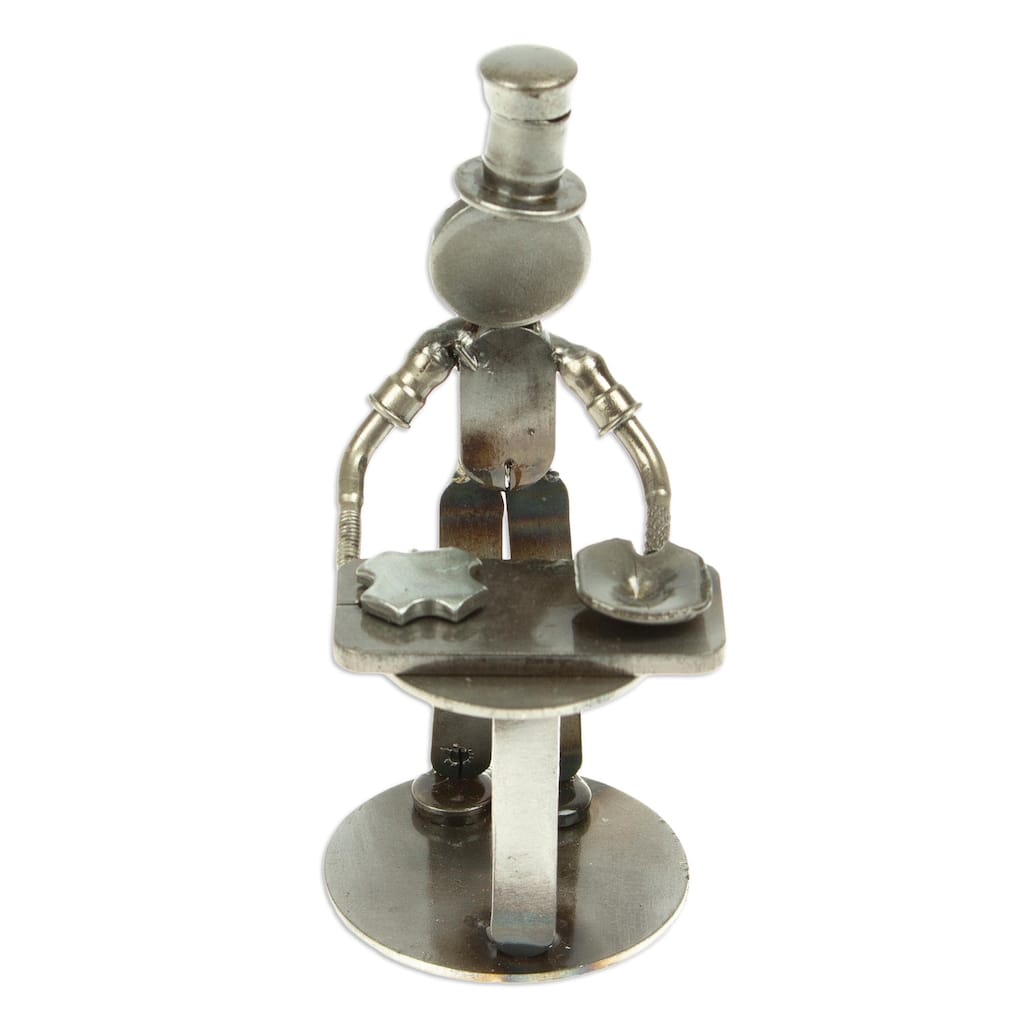 Novica Handmade Eco-Friendly Taste Recycled Metal Statuette