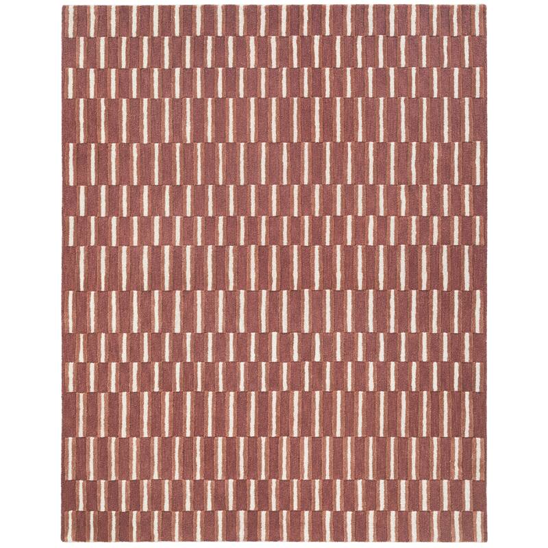 Terra by Obeetee Retro Willa Rust Rug - Straw Stripe - 2'6" x 8'