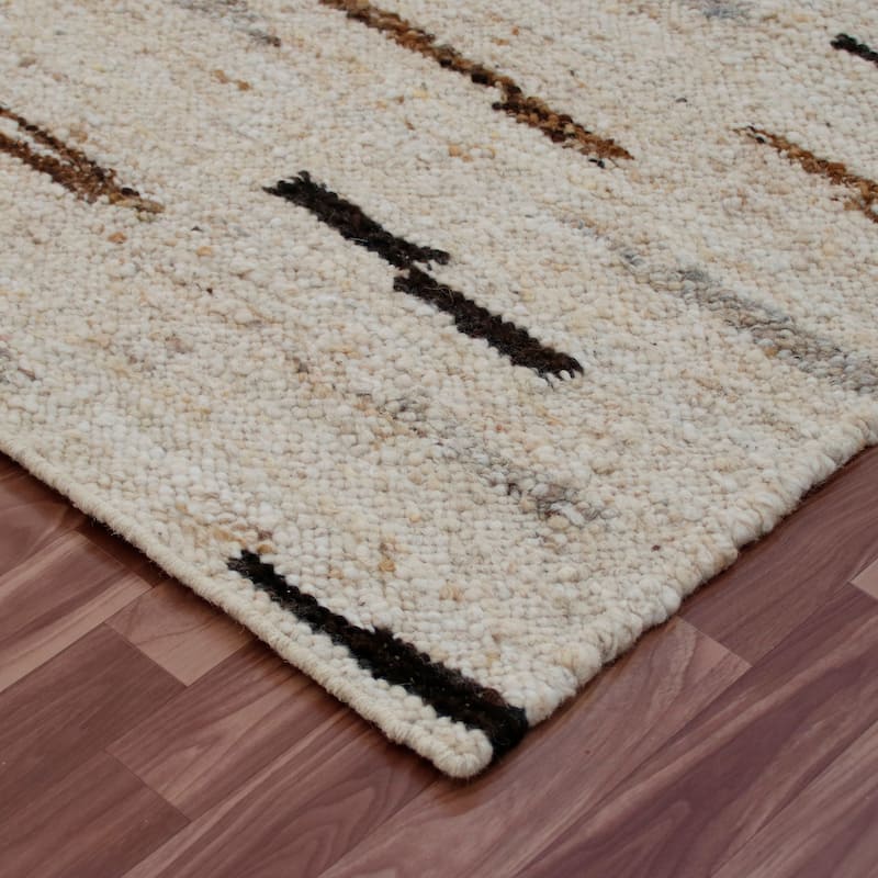 Sevita Modern Abstract Hand-Woven Wool/Cotton Area Rug
