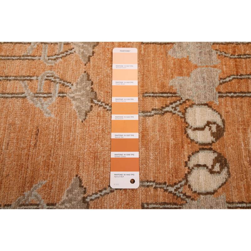 ECARPETGALLERY Hand-knotted Peshawar Ziegler Burnt Orange Wool Rug - 8'10 x 11'2