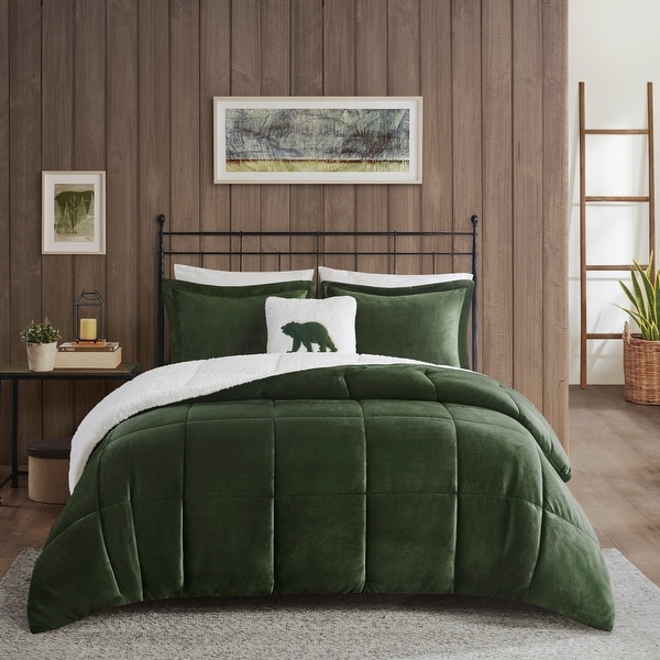 Woolrich Alton Plush to Sherpa Down Alternative Comforter Set On Sale Bed Bath Beyond 17018197
