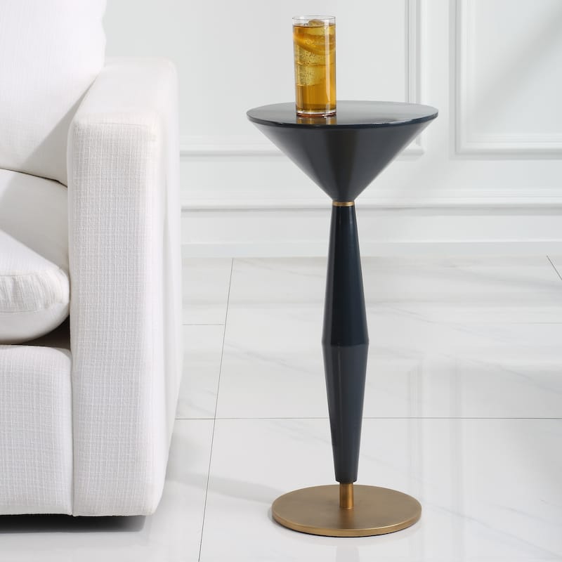 Uttermost Luster Navy Blue Accent Table - 11.75"W x 25.5"H x 11.75"D
