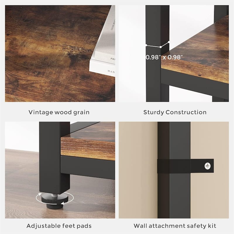 Industrial 10-Shelf Bookcase
