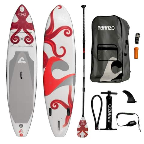 32" Extra Wide Walter Inflatable Stand Up Paddle Board with SUP Accessories Including a Coiled Ankle Cuff Safely Leash - Medium