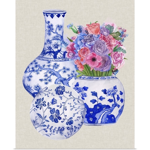 "Delft Blue Vases II" Poster Print