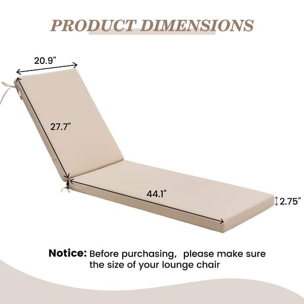 dimension image slide 1 of 20, Pellebant Outdoor Patio Chaise Lounge Cushion