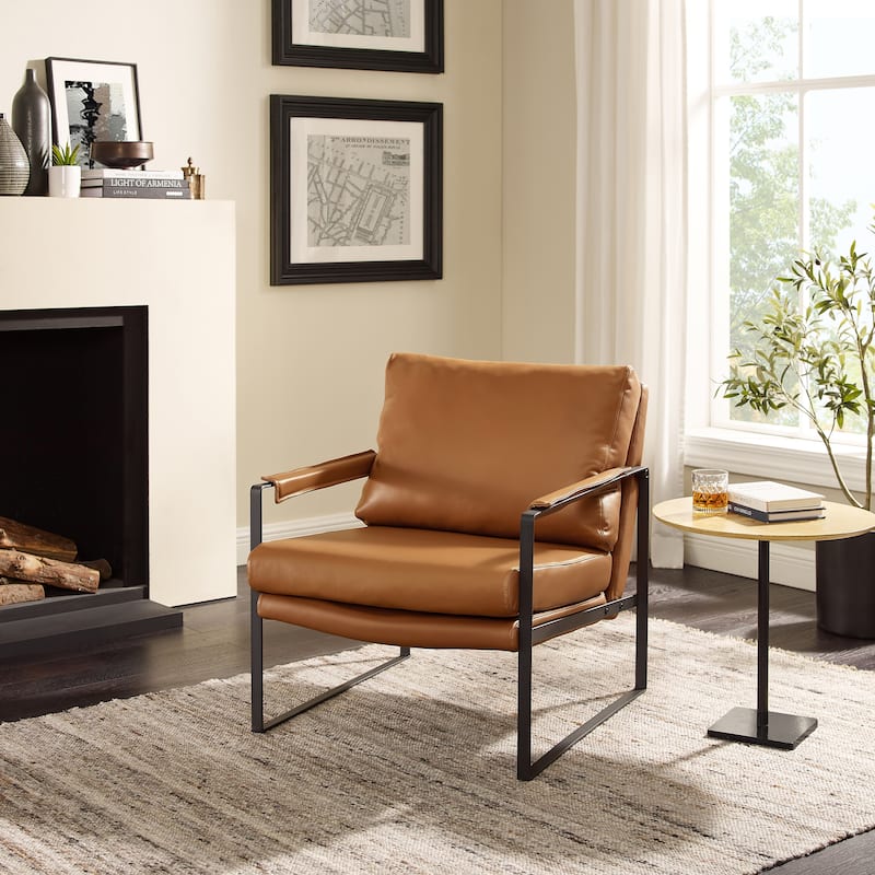 Art Leon Mid-centuery Modern Genuine Leather Chair
