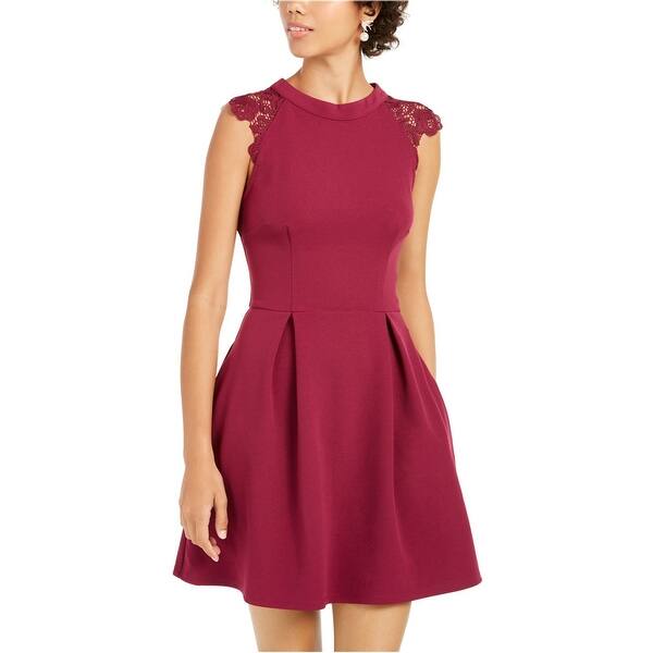Speechless Womens Lace Contrast Fit & Flare Dress,, Red, Small - Bed Bath &  Beyond - 41849767