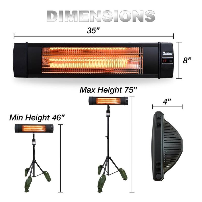 Dr Infrared Heater Outdoor Patio Heater with Tripod & Remote
