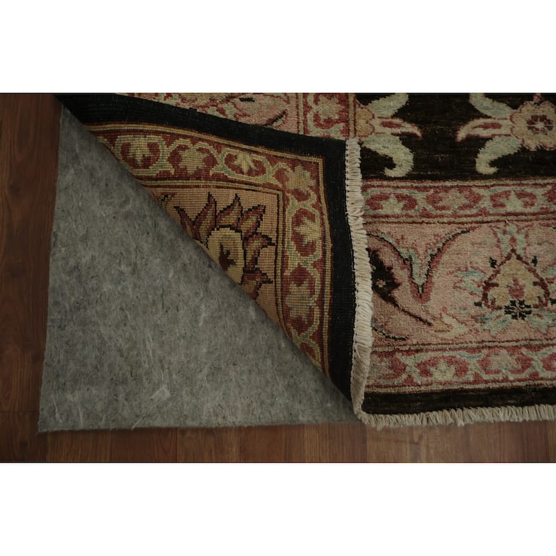 Hand Knotted Oriental 100% Wool Carpet Traditional All-Over Brown Peshawar Area Rug - 8' 7'' X 7' 0''