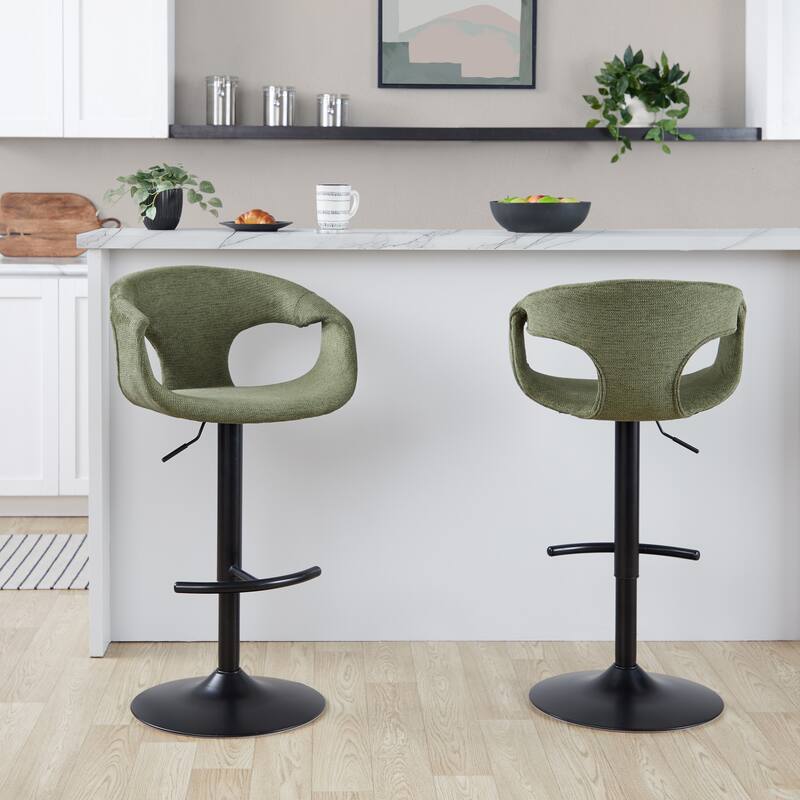 Porch & Den Saurya Adjustable Bar Stool with Rounded T Footrest (Set of 2)