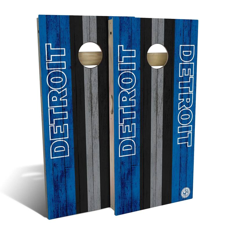 Detroit Football Outdoor Cornhole Board Set - Backyard 2x4 - NO Accessories