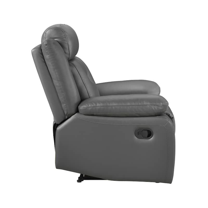 Papyrus Leather Match Manual Double Reclining Loveseat