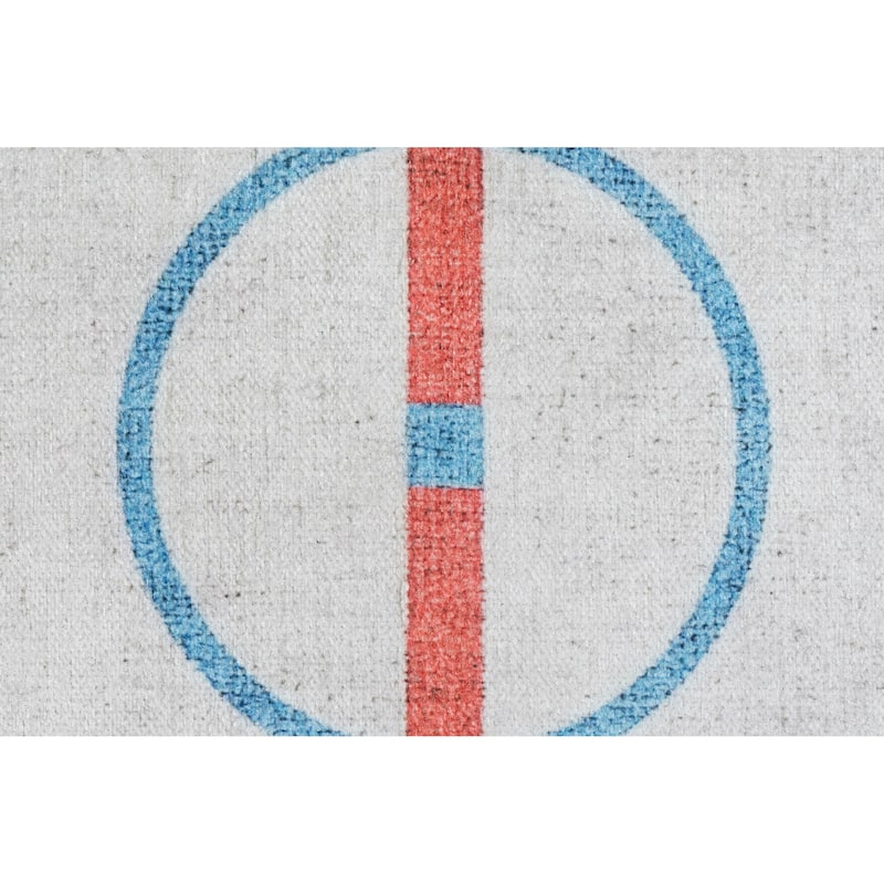 Dynamic Rugs Kidz White/Grey/Multi Polyester Children's Area Rug